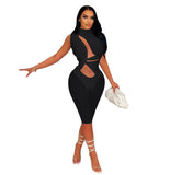 (S-XXL) 💋 Women Mesh Stitching Pleated Romper