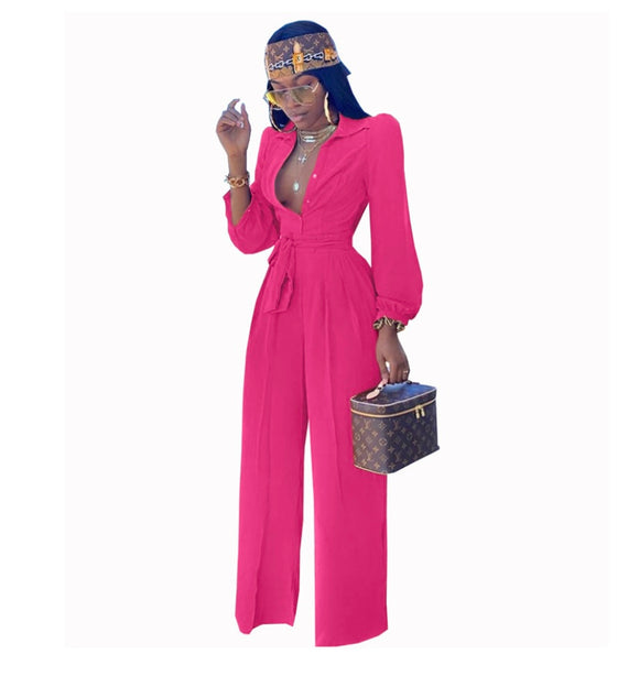 (S~3XL)💋Sexy Drawstring Waisted Jumpsuit