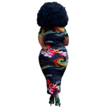 (XL-5XL) 💋 Women Elegant Summer Short Sleeves Tie Dye Floral Print Bodycon Plus Size Dress